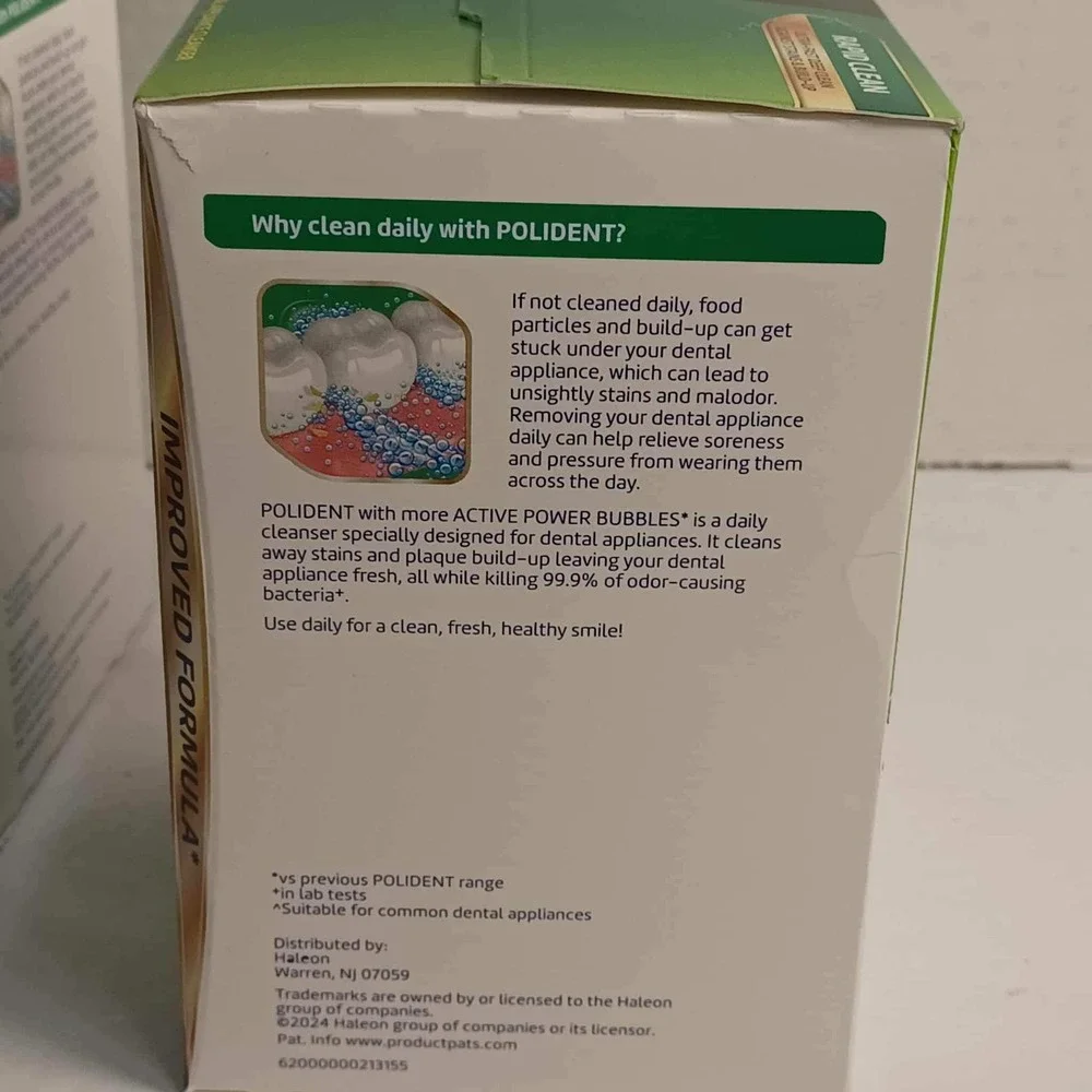 Polident Rapid Clean Antibacterial Dental Appliance Cleanser Tablets 196 Total*‎